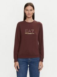 EA7 Emporio Armani Bluza 8NTM45 TJ9RZ 1755 Brązowy Regular Fit. Brązowe bluzy EA7 Emporio Armani, xs, bez wzorów, z syntetyku, bez kaptura. Za 259.99 zł.