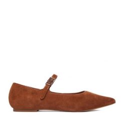 Baleriny MEXX. Brązowe baleriny Mexx, bez wzorów, bez obcasa, bez zapięcia. Za 299.99 zł.