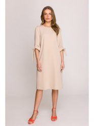 Stylove Sukienka w kolorze beżowym rozmiar: XL. Brązowe sukienki Stylove, na co dzień, xl, bez wzorów, bez kołnierzyka, bez ramiączek, midi, proste. Za 197.63 zł.