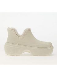 Crocs Botki "Stomp Lined" w kolorze kremowym rozmiar: 39/40. Brązowe botki Crocs, bez wzorów, z materiału, bez obcasa, bez zapięcia. Za 199.95 zł.