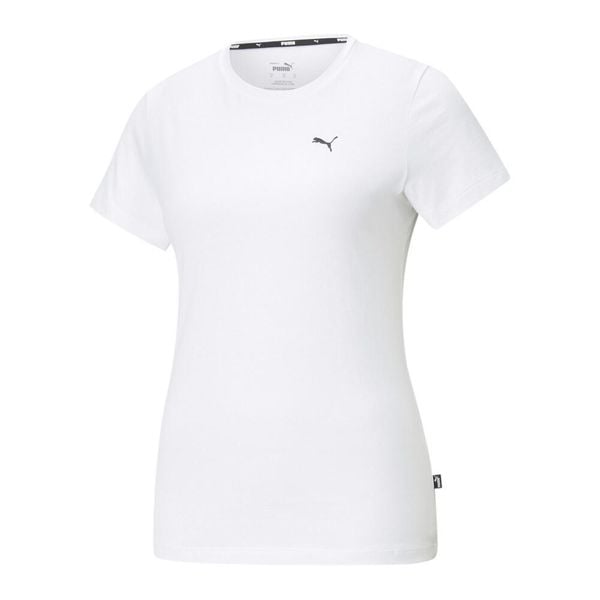 Koszulka treningowa damska Puma ESS Small Logo Tee. Białe t-shirty sportowe Puma, l, bez wzorów, bez ramiączek. Za 186.00 zł.