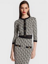 Elisabetta Franchi Kardigan MK-33Z-31E2-V380 Écru Slim Fit. Swetry Elisabetta Franchi, bez wzorów, z syntetyku, bez ramiączek. Za 849.99 zł.