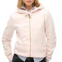 Damska bluza z kapturem zapinana na zamek Superdry Essential Logo Hb. Zielone bluzy Superdry, m, bez wzorów, z bawełny, eleganckie, bez ramiączek, z kapturem. Za 306.75 zł.