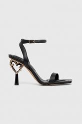 Aldo sandały Lovethrone kolor czarny 13554879.LOVETHRONE. Czarne sandały Aldo, bez wzorów, z materiału, bez obcasa, na obcasie, bez zapięcia. Za 469.99 zł.