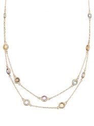 OR ÉCLAT Złoty naszyjnik "Colored" - dł. 43 cm rozmiar: onesize. Żółte naszyjniki Or Éclat, z materiału, złote. Za 1,217.99 zł.