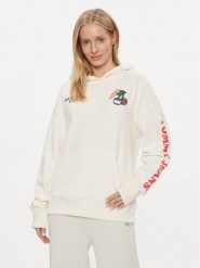 Tommy Jeans Bluza Cherry DW0DW17707 Biały Relaxed Fit. Białe bluzy Tommy Jeans, xxs, bez wzorów, z bawełny, bez ramiączek, bez kaptura. Za 279.99 zł.
