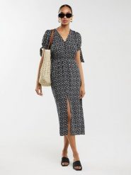 BIG STAR Sukienka w kolorze czarnym rozmiar: S. Czarne sukienki BIG STAR, s, bez wzorów, z wiskozy, retro, bez kołnierzyka, bez ramiączek, midi. Za 87.99 zł.