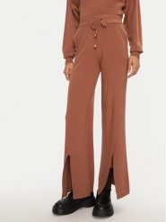 Fracomina Spodnie dzianinowe FJ24WV3004K42001 Brązowy Wide Leg. Brązowe spodnie materiałowe Fracomina, bez wzorów, z dzianiny. Za 169.99 zł.