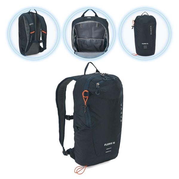 Plecak turystyczny KADVA Fleris. Niebieskie plecaki KADVA, bez wzorów, bez dodatków. Za 94.99 zł.