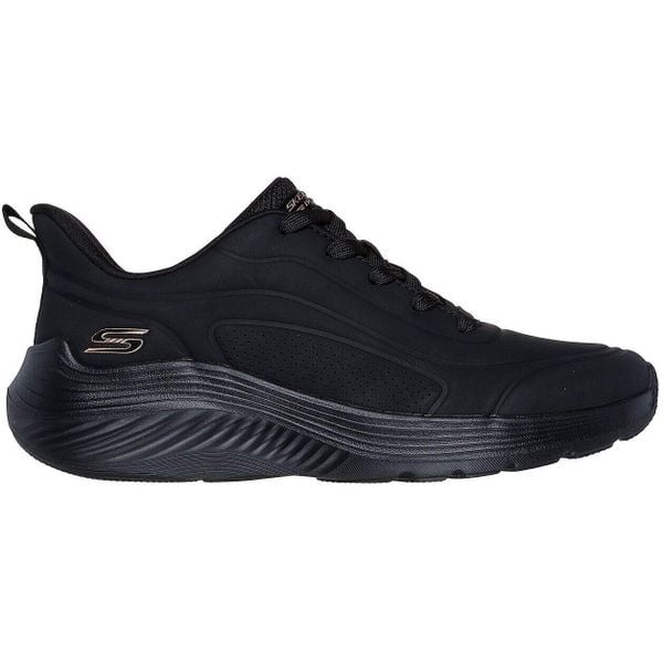 Buty sportowe damskie Skechers Bobs Squad Waves jus. Czarne buty sportowe lifestyle Skechers, bez wzorów, sportowe, bez zapięcia. W wyprzedaży za 290.00 zł.
