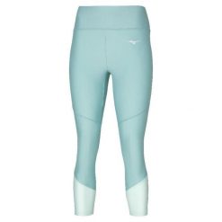 Damskie legginsy 3/4 Mizuno Impulse Core. Niebieskie legginsy Mizuno, bez wzorów, sportowe. Za 223.50 zł.