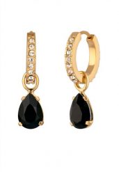 Elli Kreole z Kamieniem Kobiety Kropla Szklane Kryształy Xilion Szlif Czarny Biały 925 Sterling Silver Kolczyki 1 ct Damski. Białe kolczyki Elli, srebrne. Za 293.99 zł.