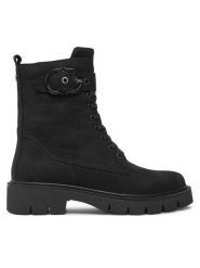 Caprice Trapery 9-25211-43 Czarny. Czarne traperki Caprice, bez wzorów, z nubiku, bez obcasa, bez zapięcia. Za 549.99 zł.