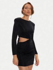 Simona Corsellini Sukienka koktajlowa A24CEAB052 Czarny Slim Fit. Czarne sukienki SIMONA CORSELLINI, bez wzorów, z syntetyku, wizytowe, bez kołnierzyka, bez ramiączek. Za 619.99 zł.