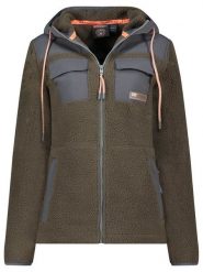 Geographical Norway Kurtka polarowa "Toulouse" w kolorze oliwkowo-antracytowym rozmiar: XXL. Brązowe kurtki Geographical Norway, xxl, bez wzorów, z polaru, bez kaptura. Za 152.98 zł.