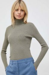 Lauren Ralph Lauren sweter damski kolor zielony lekki z golfem. Zielone swetry Lauren Ralph Lauren, m, bez wzorów, z dzianiny, bez ramiączek. W wyprzedaży za 489.99 zł.