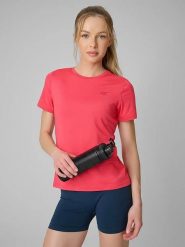 4F Koszulka sportowa w kolorze różowym rozmiar: M. Różowe t-shirty sportowe 4f, m, bez wzorów, z materiału, bez ramiączek, outdoorowe. Za 61.46 zł.