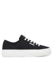Calvin Klein Jeans Tenisówki Vulc Flatform Ctn Logo Tag YW0YW01838 Czarny. Czarne trampki Calvin Klein Jeans, bez wzorów, z jeansu, bez zapięcia. Za 349.99 zł.