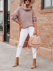 LA Angels Sweter w kolorze beżowym rozmiar: L. Brązowe swetry LA Angels, l, bez wzorów, z bawełny, bez ramiączek. Za 204.95 zł.