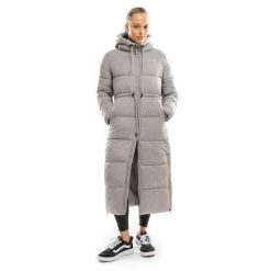 Długi puchowy płaszcz damski Lifestyle Siroko Hemisphere. Szare płaszcze SIROKO, m, bez wzorów, z puchu, bez kaptura. Za 598.00 zł.