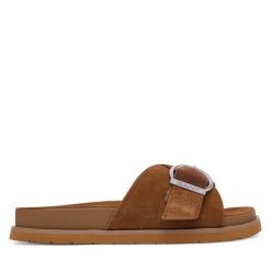 Klapki Gant. Brązowe klapki Gant, bez wzorów, bez obcasa, bez zapięcia. Za 409.99 zł.