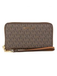 Michael Kors Skórzany portfel w kolorze jasnobrązowym - 18 x 10 x 2,5 cm rozmiar: onesize. Brązowe portfele Michael Kors, bez wzorów, z materiału. Za 521.99 zł.