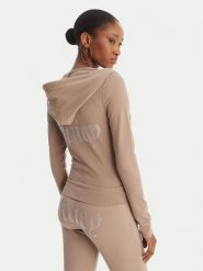 Juicy Couture Bluza Oola JCWAS126306 Beżowy Slim Fit. Brązowe bluzy Juicy Couture, m, bez wzorów, z bawełny, bez kaptura. Za 419.99 zł.