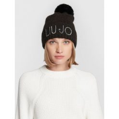 Czapka Liu Jo. Czarne czapki zimowe Liu Jo, bez wzorów. Za 259.99 zł.