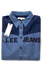 LEE TOP BLOCKING SHIRT FROST BLUE L45KBIMJ 112110271. Niebieskie topy Lee, l, bez wzorów, z jeansu, bez kołnierzyka, bez ramiączek. W wyprzedaży za 49.99 zł.