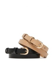 DeeZee Pasek Damski SS22915-A Beżowy. Brązowe paski DeeZee, bez wzorów, ze skóry. Za 69.99 zł.