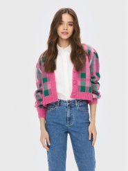 ONLY Kardigan Kelly 15260251 Różowy Regular Fit. Czerwone swetry ONLY, m, bez wzorów, z syntetyku, bez ramiączek. Za 159.99 zł.