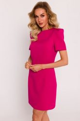 Elegancka sukienka mini fuksja. Czerwone sukienki Sukienki.shop, do pracy, m, bez wzorów, biznesowe, bez kołnierzyka, bez ramiączek, mini. Za 309.00 zł.