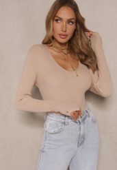 Beżowy Sweter z Wiskozą Ozdobiony Aplikacjami przy Rękawach Sonirita. Brązowe swetry Renee, m, z aplikacjami, z jeansu, biznesowe, bez ramiączek. W wyprzedaży za 71.99 zł.