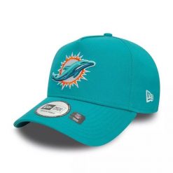 Czapka z daszkiem New Era 9FORTY NFL Miami Dolphins Official Team 60565502. Niebieskie czapki z daszkiem New Era, bez wzorów, sportowe. Za 119.00 zł.