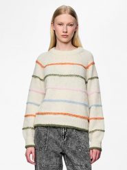 Pieces Sweter w kolorze kremowym rozmiar: XL. Brązowe swetry Pieces, xl, bez wzorów, ze splotem, bez ramiączek. Za 70.24 zł.
