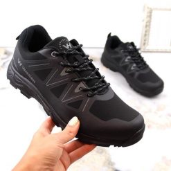 Buty trekkingowe sportowe softshell czarne Vanhorn. Czarne buty trekkingowe Vanhorn, z materiału, bez zapięcia. Za 99.00 zł.