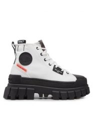 Palladium Trapery Revolt Hi Tx 97242-116-M Biały. Białe traperki Palladium, bez wzorów, z materiału, bez obcasa, bez zapięcia. Za 569.99 zł.
