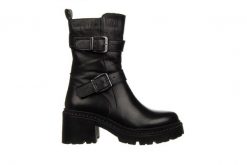 Botki Bayla-161 138 23514 Black 161601, Czarny, Skóra naturalna. Czarne botki Bayla, bez wzorów, z gumy, eleganckie, z okrągłym noskiem, za kostkę, bez obcasa, bez zapięcia. W wyprzedaży za 299.00 zł.