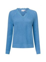 Vila sweter z dzianiny - Vioa Kobiety Sztuczne włókno niebieski, M. Niebieskie swetry Vila, m, bez wzorów, z dzianiny, eleganckie, bez ramiączek. Za 159.95 zł.