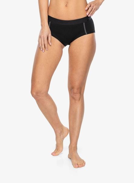 Damskie figi termoaktywne Sensor Merino Active Panties. Czarne figi Sensor, bez wzorów, z materiału, z podwyższonym stanem. Za 104.49 zł.