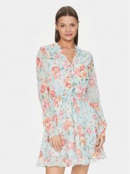 Guess Sukienka codzienna Vanessa W4GK42 WDW82 Błękitny Regular Fit. Niebieskie sukienki Guess, na co dzień, s, z aplikacjami, z syntetyku, bez kołnierzyka, bez ramiączek, proste. Za 339.99 zł.