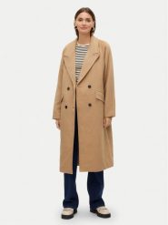 Vero Moda Płaszcz wełniany Harper 10320446 Beżowy Regular Fit. Brązowe płaszcze Vero Moda, na zimę, xs, bez wzorów, z syntetyku, bez kaptura. Za 479.99 zł.