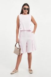 Bermudy damskie lniane Acaici MARELLA MONOCHROME. Szorty Marella, bez wzorów. Za 849.00 zł.