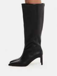 Nine West Kozaki CEO-C5178-1 Czarny. Czarne kozaki Nine West, bez wzorów, ze skóry, bez obcasa, na szpilce, bez zapięcia. Za 329.99 zł.