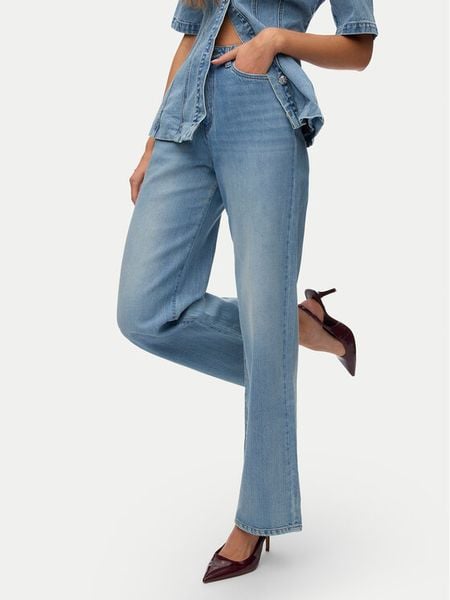 Vero Moda Jeansy Vega 10347947 Niebieski Wide Leg. Niebieskie jeansy Vero Moda, bez wzorów, z bawełny. Za 141.99 zł.
