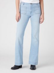 Wrangler Dżinsy "West Coast" - Flare fit - w kolorze błękitnym rozmiar: W28/L32. Niebieskie jeansy Wrangler, l, z aplikacjami, z bawełny. Za 141.19 zł.