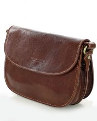 Saddle bag MARCO MAZZINI brązowa L255c. Brązowe torebki klasyczne bez wzorów, ze skóry, bez dodatków. Za 398.00 zł.
