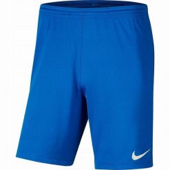 Dziecięce/niemowlęce Spodenki Z Dzianiny Dry Park III. Niebieskie szorty Nike, bez wzorów, z dzianiny, sportowe. Za 78.99 zł.