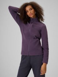 4F Polar slim ze stójką damski - fioletowy XS. Fioletowe bluzy z polaru 4f, s, bez wzorów, z materiału, na fitness i siłownię. Za 129.99 zł.