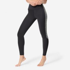 Dół stroju legginsy do gimnastyki w wodzie/aquabike damskie Nabaiji Monica. Czarne legginsy NABAIJI, bez wzorów, sportowe. Za 89.99 zł.